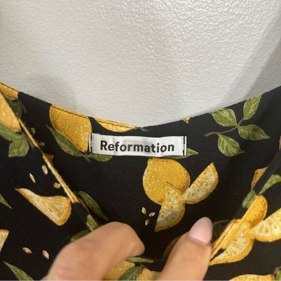 Reformation Marlow Dress in Lemon Drop - Picture 4 of 6